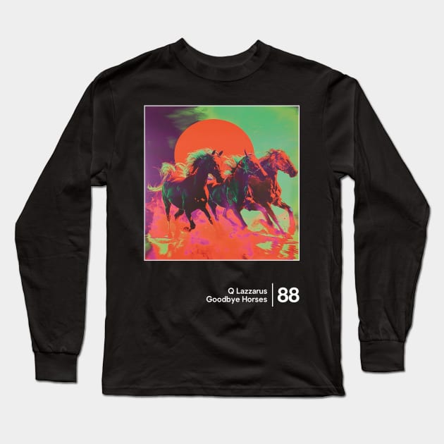 Goodbye Horses - Original Graphic Artwork Design Long Sleeve T-Shirt by saudade